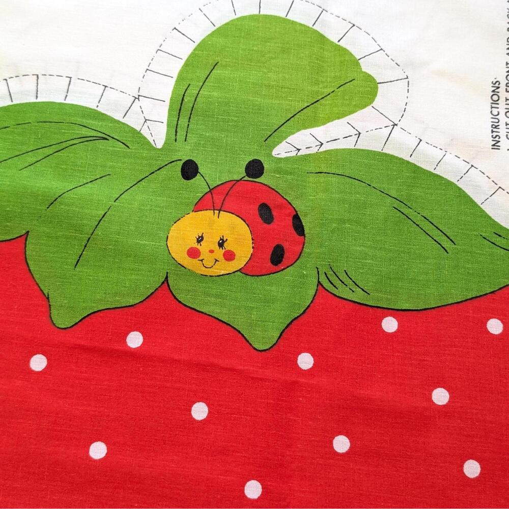 1980 Vintage Strawberry Shortcake Cut & Sew Panel - Soft Toy - Pillow - Picture 5 of 9